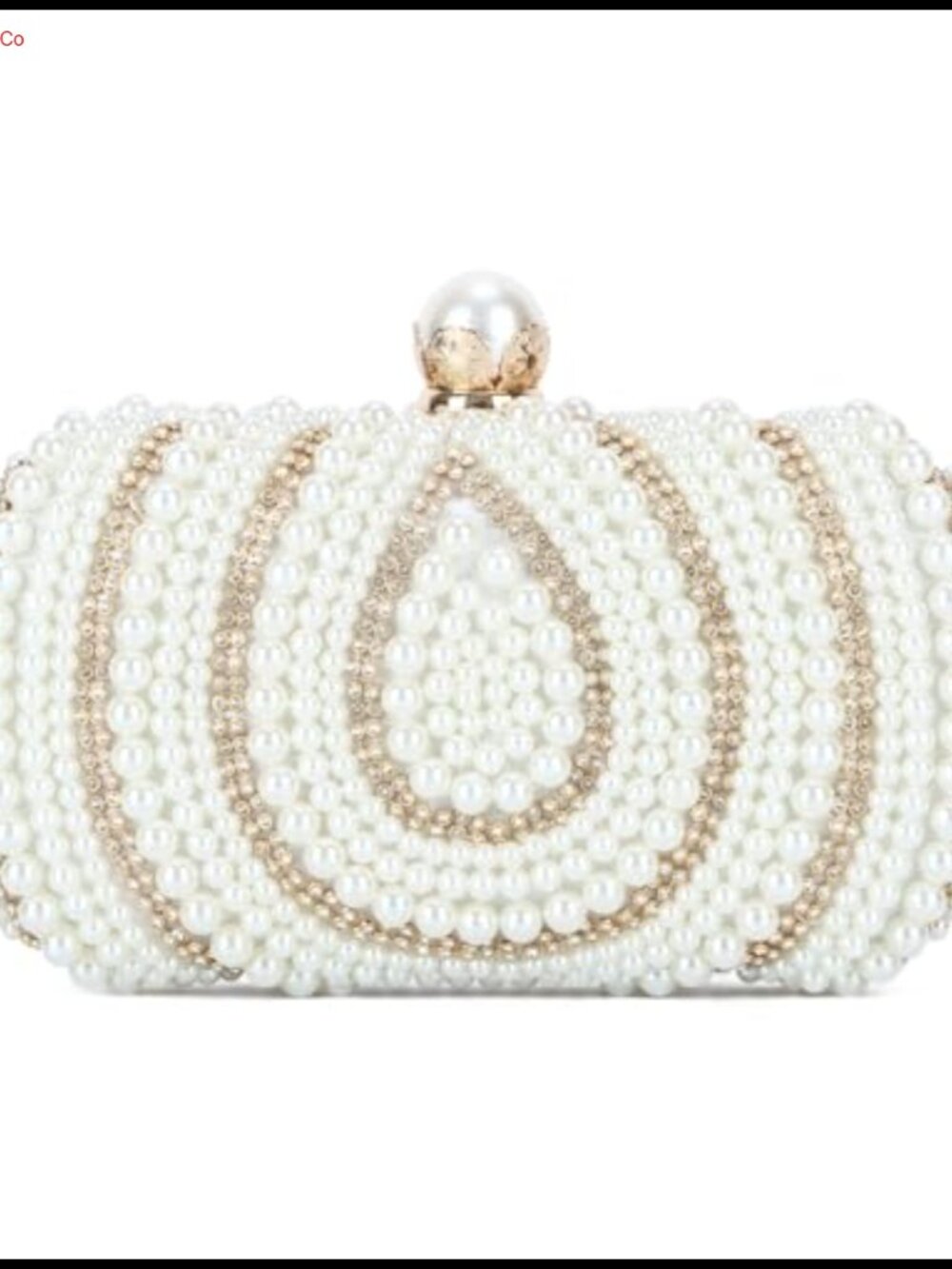 Pearl Clutch Purse for Women Wedding Bridal Formal Beaded Evening Bag